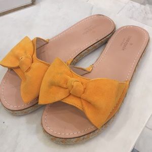 Kate spade yellow espadrilles slides